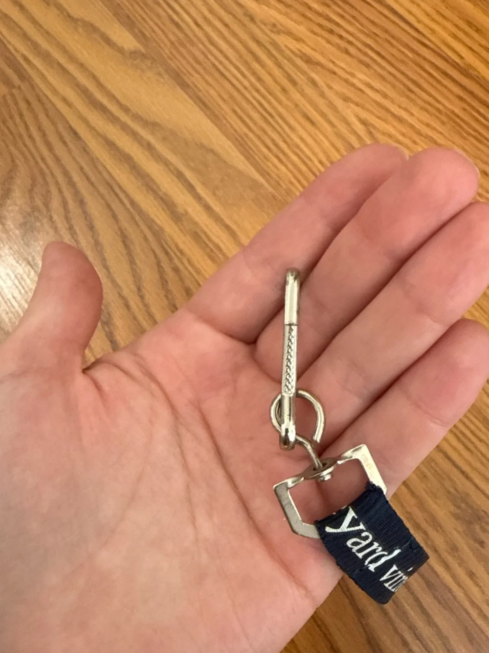 Navy Vineyard Vines Lanyard with White Logo, Pink Whales, Keys